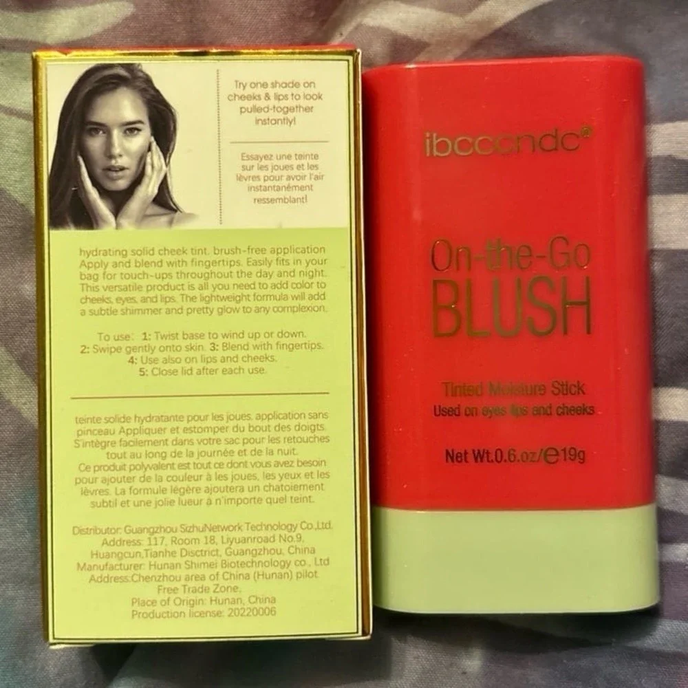 NEW On the Go Blush Waterproof/Sweatproof Stick for Eyes/Lips/Face, Hot Red